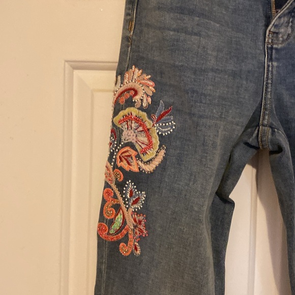 Soft Surroundings Boot Cut Embroidered Jeans - Picture 6 of 11